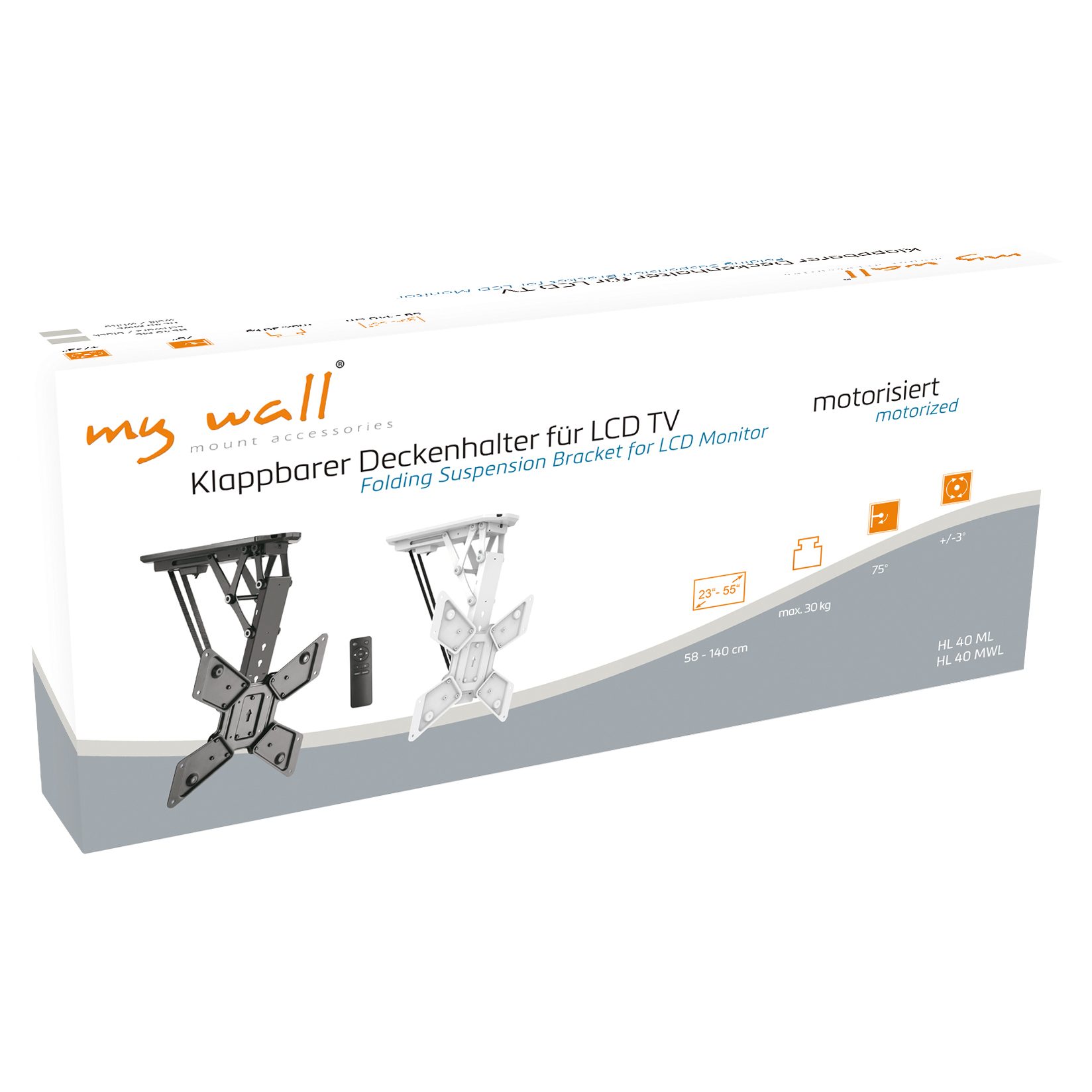 MYWALL HL 40 M TV-Deckenhalterung neigbar, Deckenhalterungen, mit motorisiert, Fernbedienung white