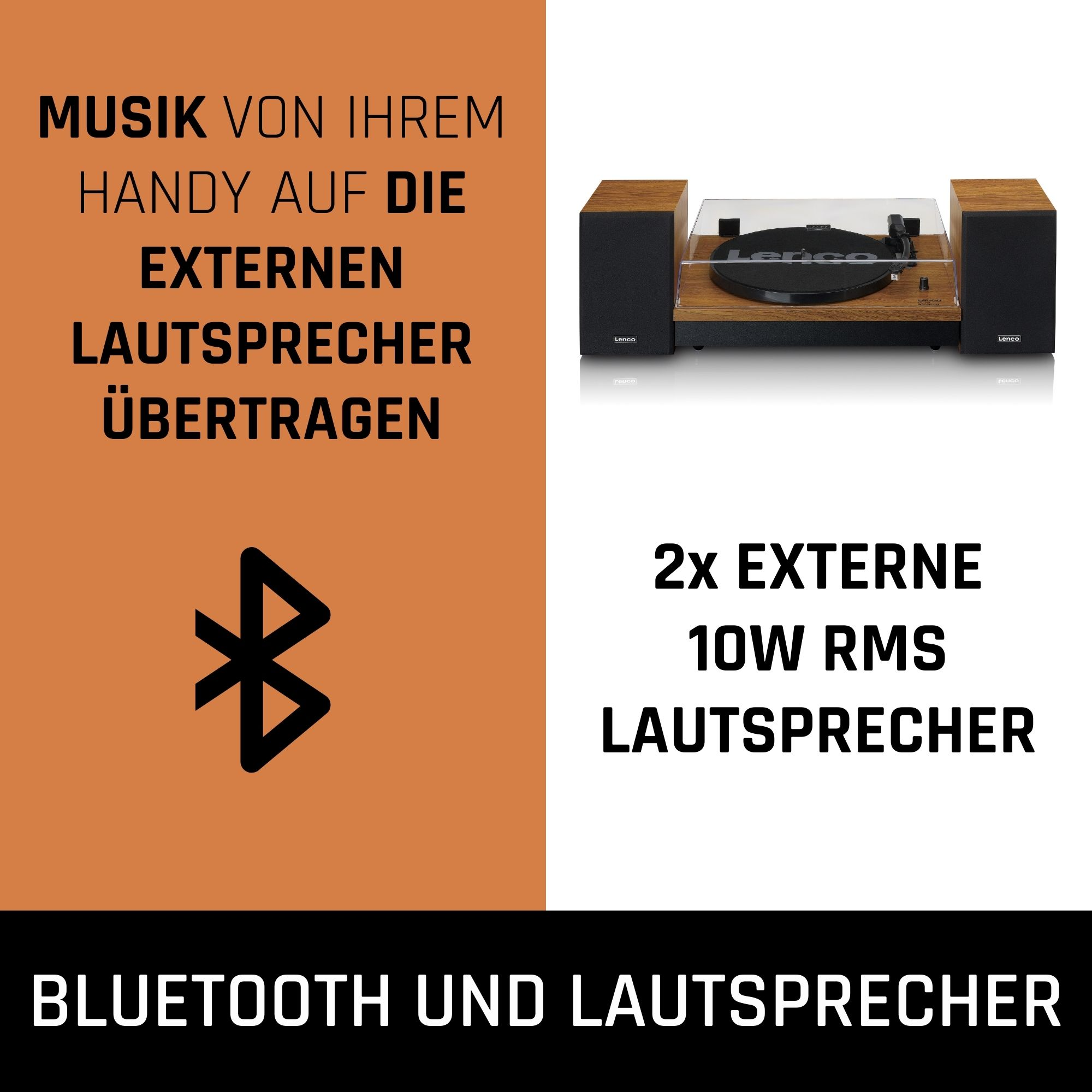 LENCO LS-310WD Bluetoothlu Plak Çalar Pikap Ahşap