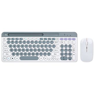Pack Teclado + Ratón - BRIGHTAKE Set de teclado y ratón Teclado Bluetooth inalámbrico y recargable, Inalámbrico, Bluetooth, Blanco