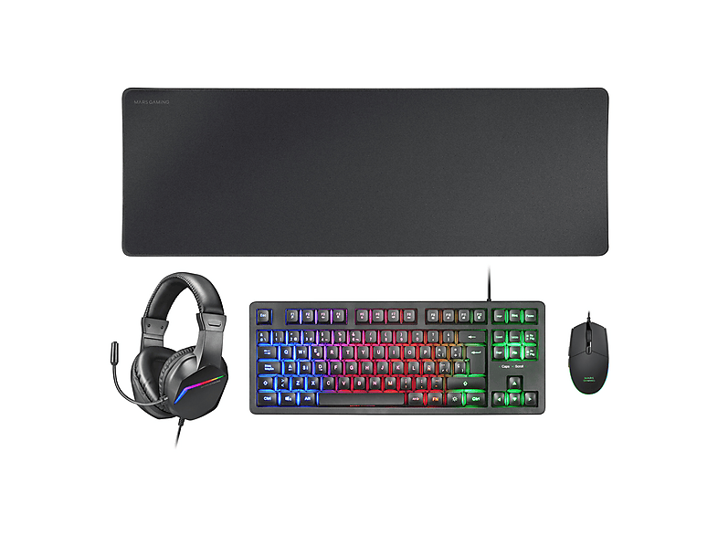 Mars Gaming MCPWX Wireless Gaming Combo – Tastatur, Maus, Mauspad