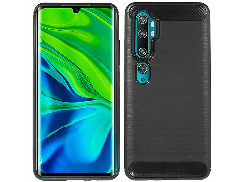 COFI Carbon-Look Case, Bumper, Xiaomi, Mi Note 10 Pro, Schwarz