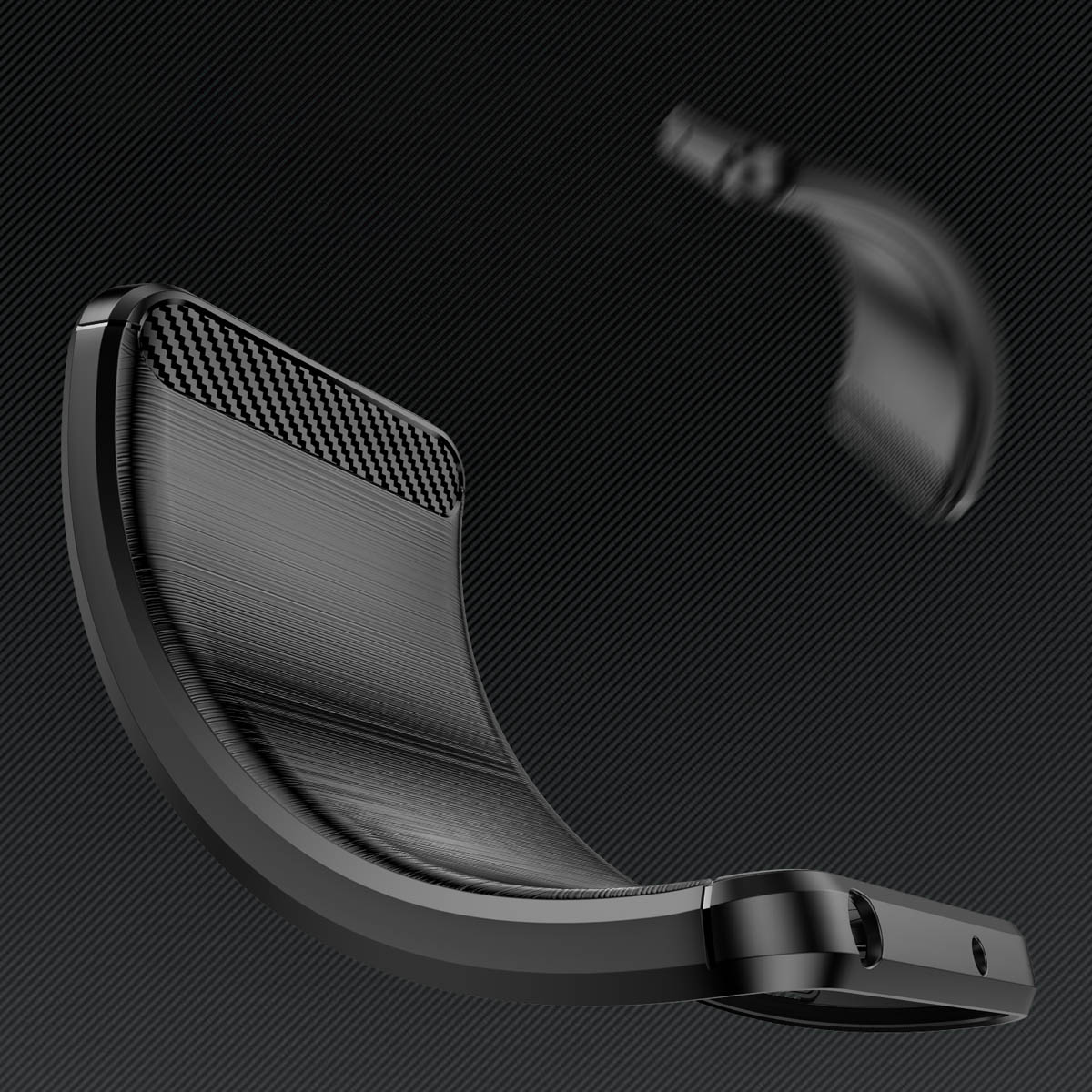 COFI flexible mit kompatibel 10 Silikon Hülle Backcover, Realme 10 Carbon Case Hülle schwarz, Pro Carbon Pro, Schwarz Realme,