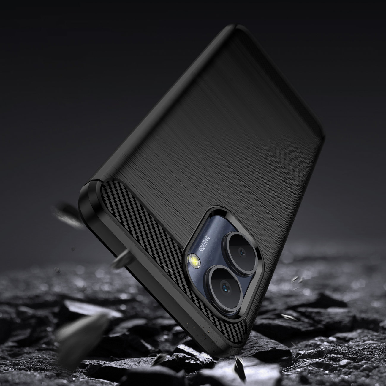 C33 schwarz, COFI Silikon Carbon Hülle Hülle Realme Realme, Case flexible C33, Schwarz kompatibel mit Backcover, Carbon