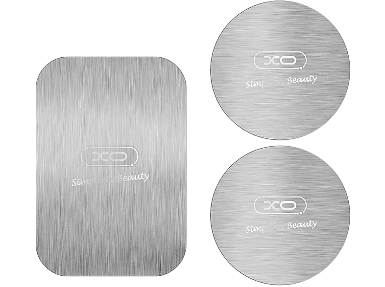 XO 3x XO Y2 Aufkleberset Silberplatten kompatibel mit Handy-Halterungen Magnethalter Magnetplatten, Silber