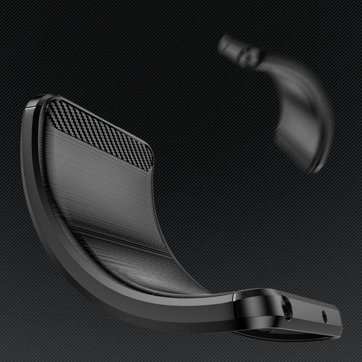 COFI Carbon Case Hülle kompatibel 13T Schwarz Carbon flexible Pro, Backcover, Hülle schwarz, Xiaomi 13 Xiaomi, mit Silikon