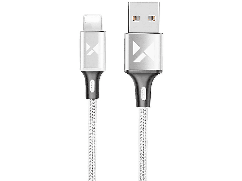 WOZINSKY Wozinsky Ladekabel Lade- und Datenkabel USB Kabel - iPhone Anschluss 2.4A 1m Weiß, Ladekabel, Weiß
