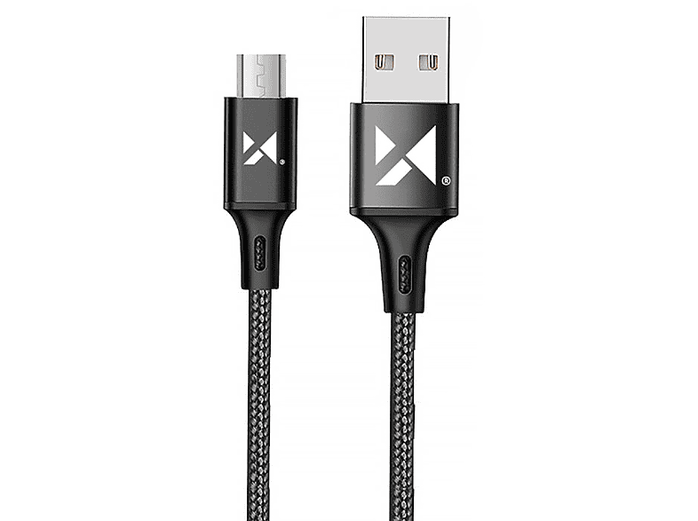 WOZINSKY Wozinsky Ladekabel Schnellladekabel USB Kabel - MicroUSB 2.4A Schwarz 1m, Ladekabel, Schwarz