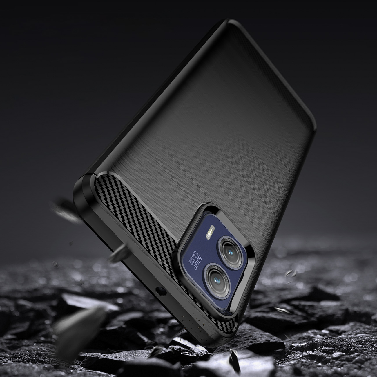 Carbon mit Motorola Hülle Motorola, Silikon Carbon Case Moto COFI 5G, kompatibel G73 Schwarz G73 schwarz, 5G Moto flexible Backcover,