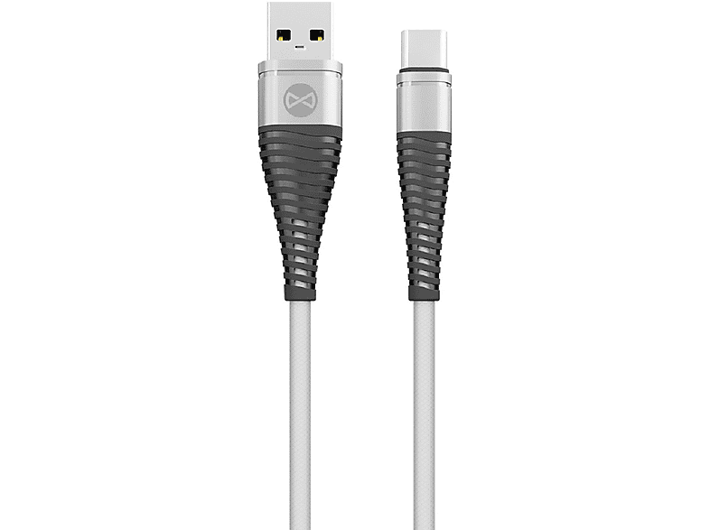 FOREVER FOREVER Shark 1m 2A Smartphone Kabel Sync/Ladekabel Datenkabel USB - USB-C Weiß, Ladekabel, Weiß