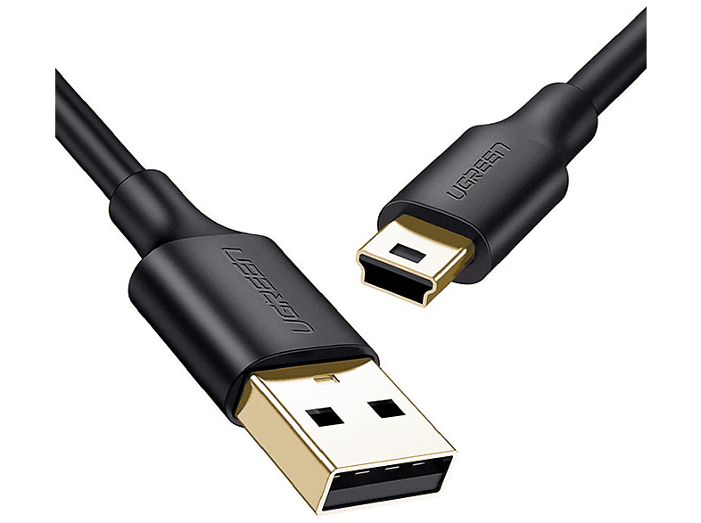 UGREEN Ugreen Kabel USB - Mini USB Kabel 480 Mbps schwarz 1,5m Kabeladpater, Schwarz