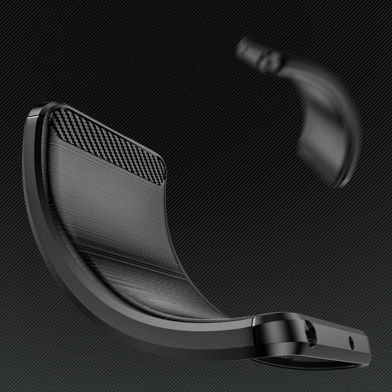 COFI Silikon-Carbon-Abdeckung Redmi Flexible kompatibel Schwarz mit Xiaomi 12c, Redmi 12C Carbon-Hülle Xiaomi, Schwarz, Backcover,