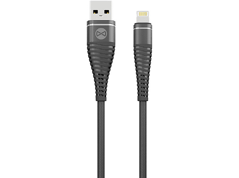 FOREVER Schwarz, Ladekabel, Sync/Ladekabel Schwarz Kabel USB 2A FOREVER Smartphone Datenkabel 1m iPhone-Anschluss - Shark