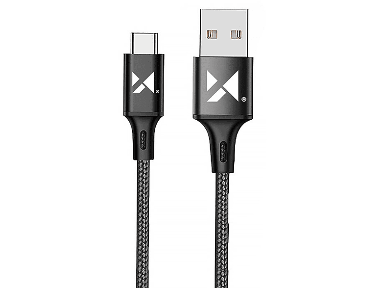 WOZINSKY Wozinsky Typ C USB 2,4A Schwarz 1m Schnellladekabel Ladekabel, (WUC-C1B), - USB Ladekabel Schwarz