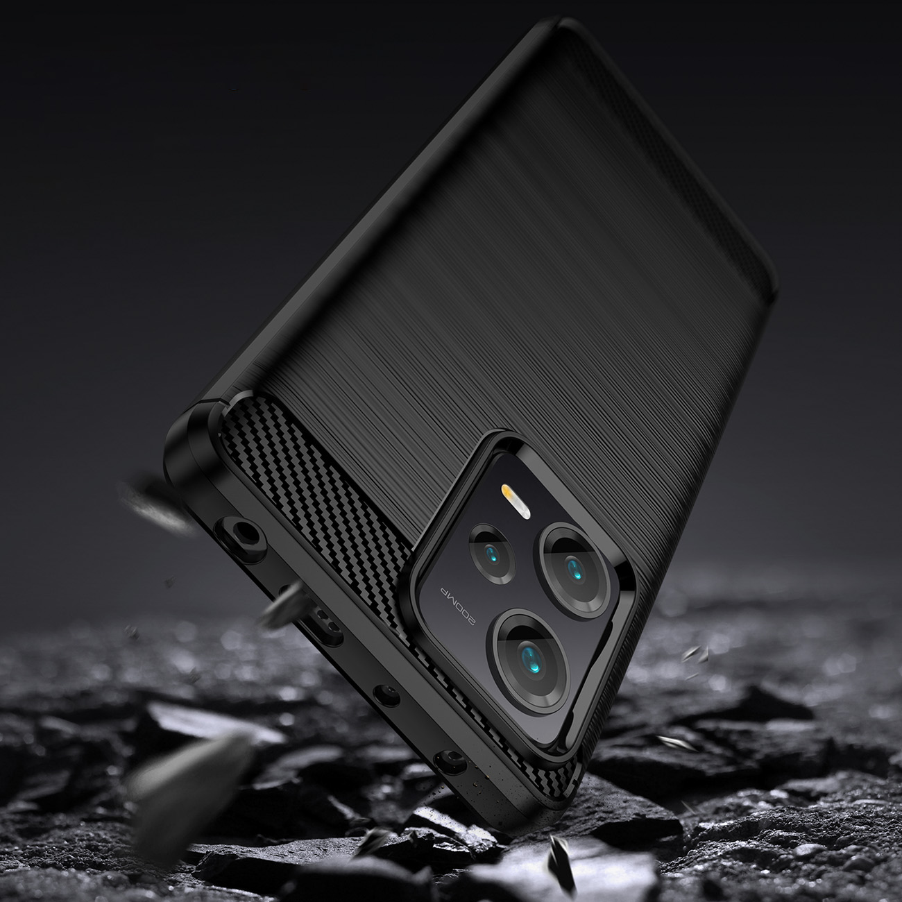 Silikon-Carbon-Hülle schwarz, Note COFI kompatibel Hülle 5G Note 5G, Xiaomi 12 12 Redmi Xiaomi, Redmi Backcover, Carbon Case flexible mit Schwarz