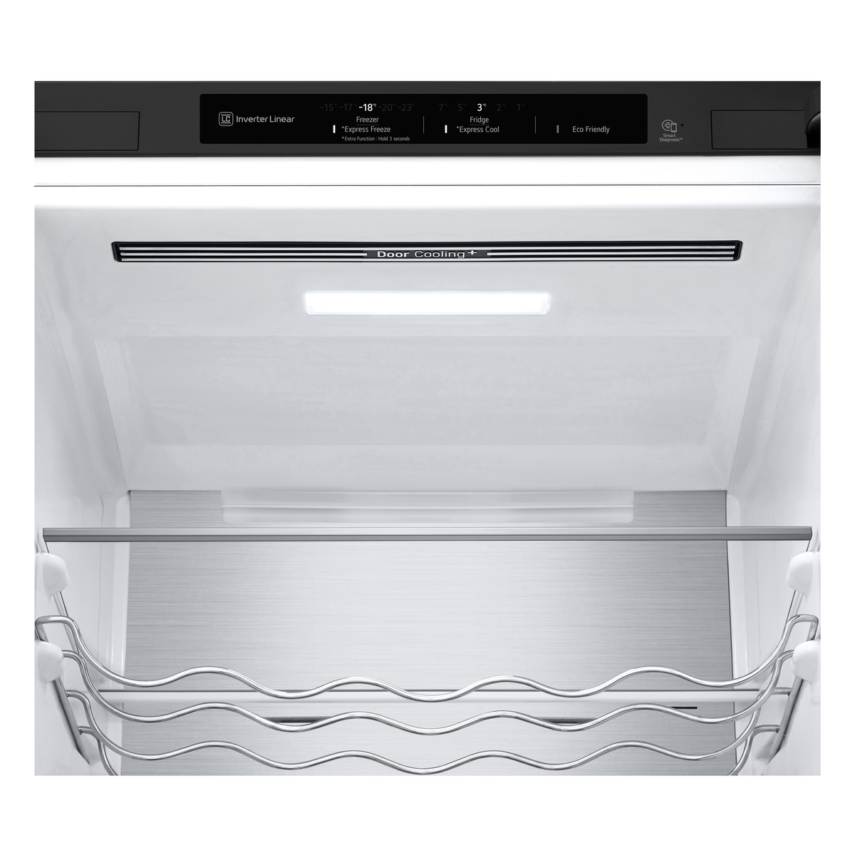 FRIGORIFERO COMBINATO LG GBB72MCVBN, Capacità netta totale 384 l, Rumorosità: 35 dB(A), 3 ripiani, Dimensioni: L 595 mm A 2030 mm P 675 mm, Nero, Classe B