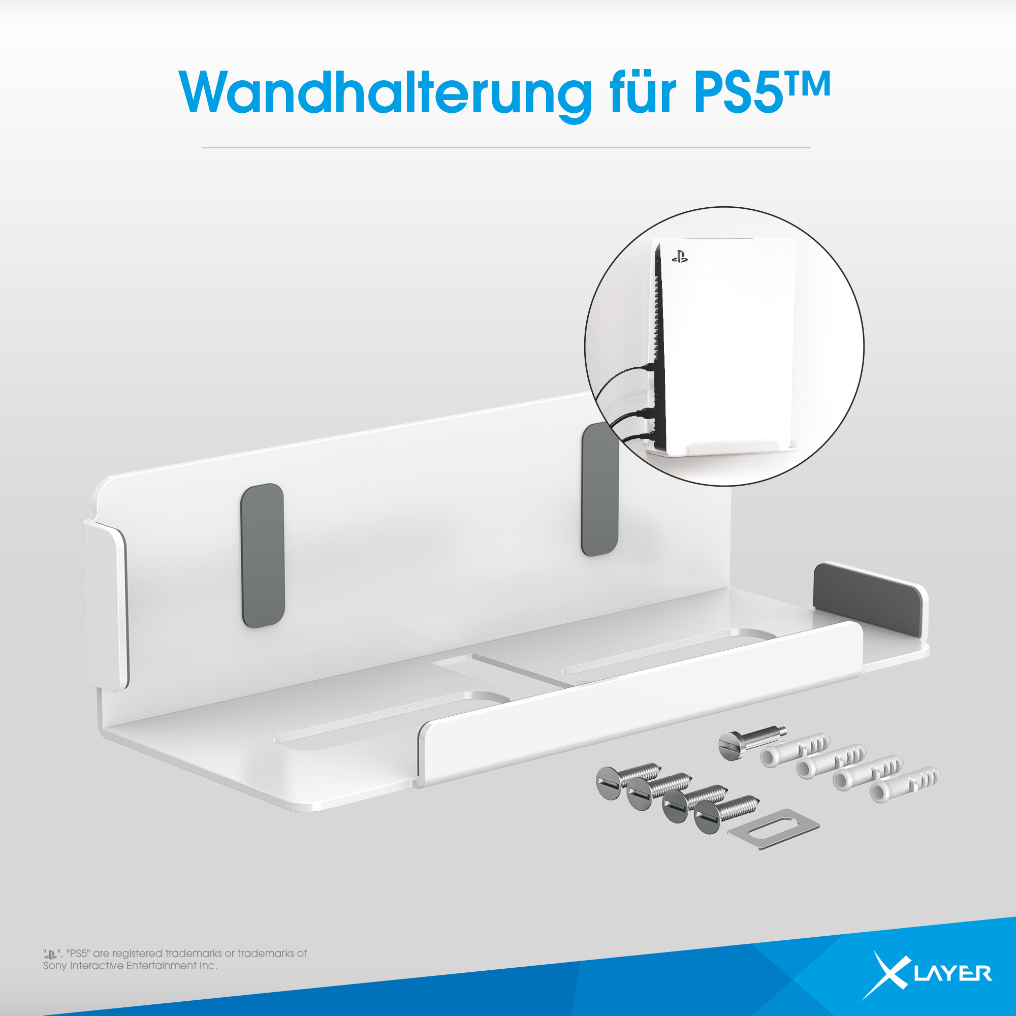 XLAYER Wandhalterung für PS5, Zubehör Weiß PS5, für