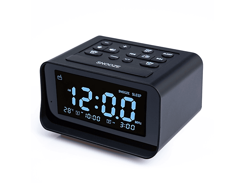 Radio Despertador Digital Con Led Blanco Función Doble Alarma