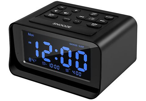 Despertador - Radio despertador digital LED con puerto de carga USB  BYTELIKE, negro
