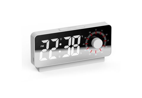 Despertador - Reloj Despertador Espejo LED Transparente Doble Pantalla  Luminosa Reloj Despertador Silencioso SYNTEK, Blanco
