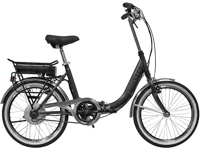 VILLETTE Le Balade Kompakt-/Faltrad (Laufradgröße: 20 Zoll, Rahmenhöhe: 42 cm, Unisex-Rad, 375 Wh, grau)