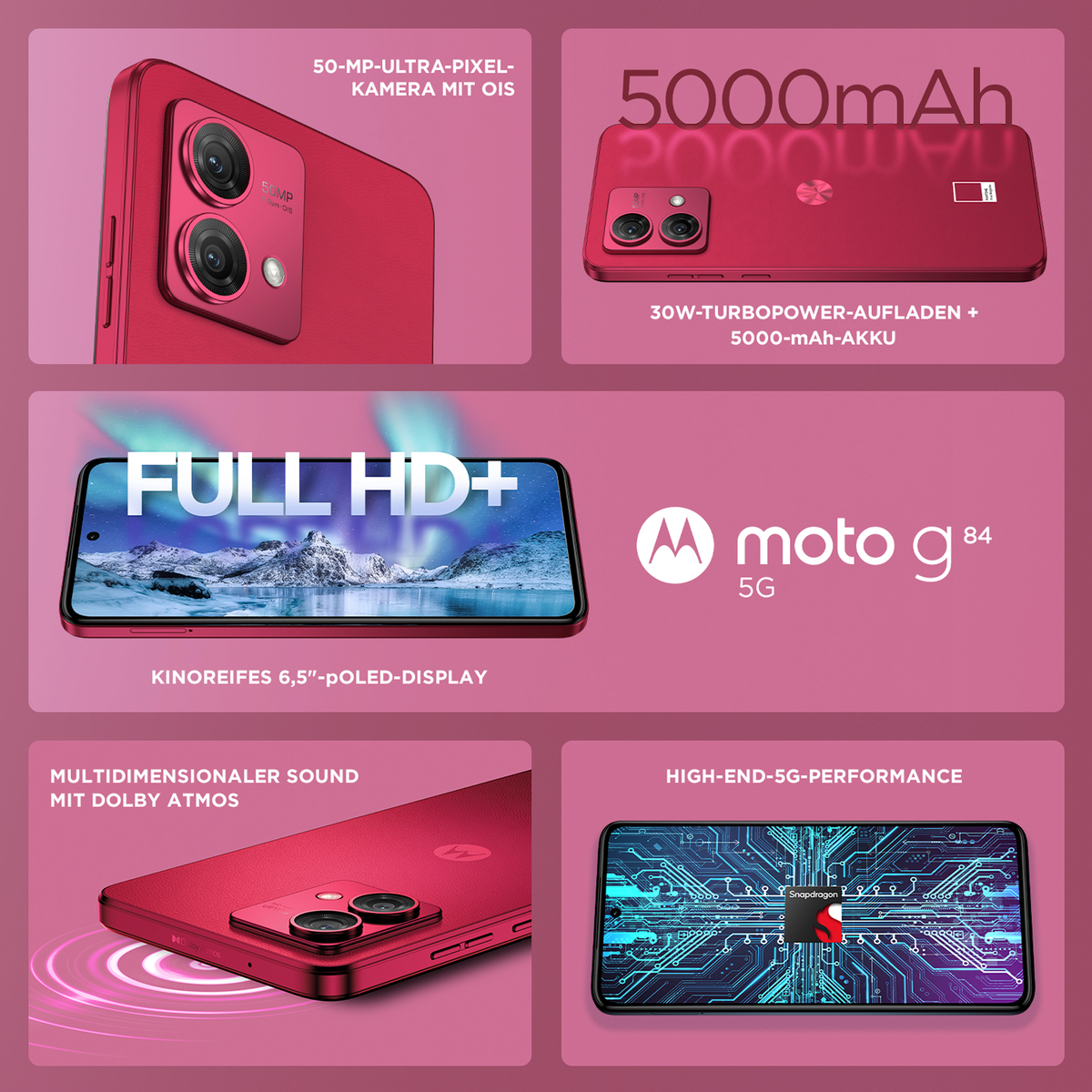 MOTOROLA MOTO G84 12+256GB VIVA MAGENTA 256 Viva GB Magenta