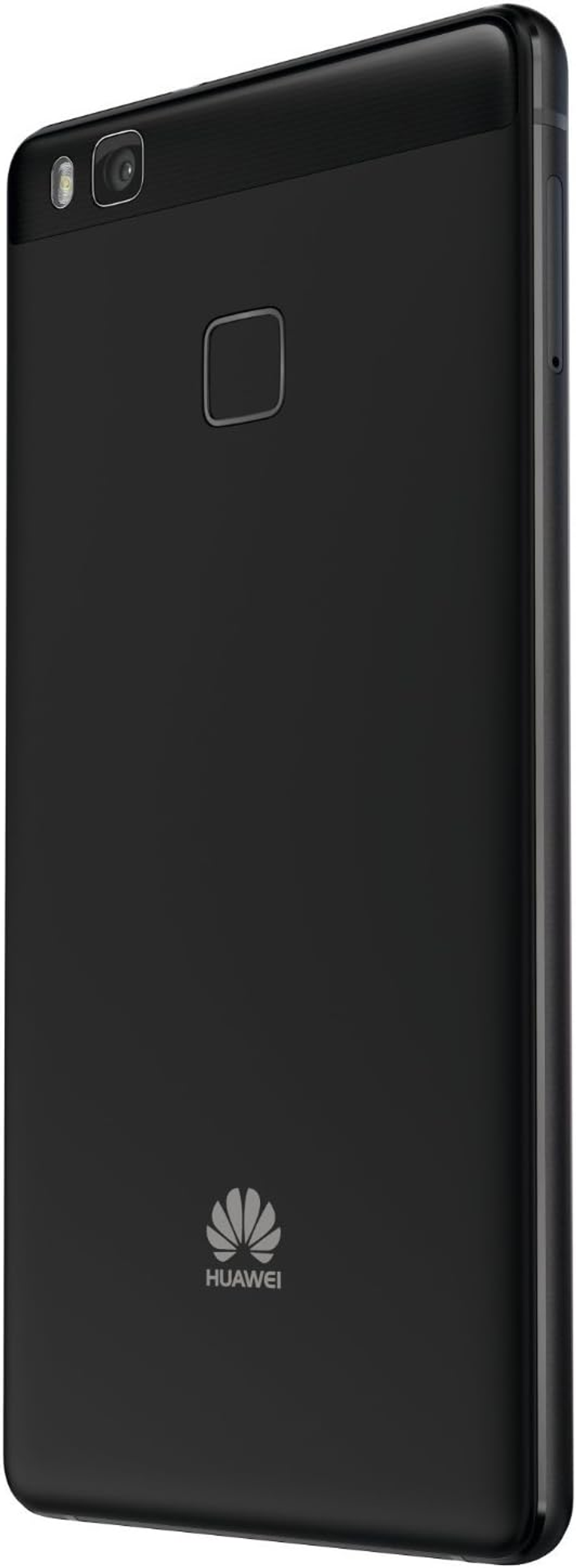 Ein schwarzes Smartphone mit dem Huawei-Logo auf der Rückseite.