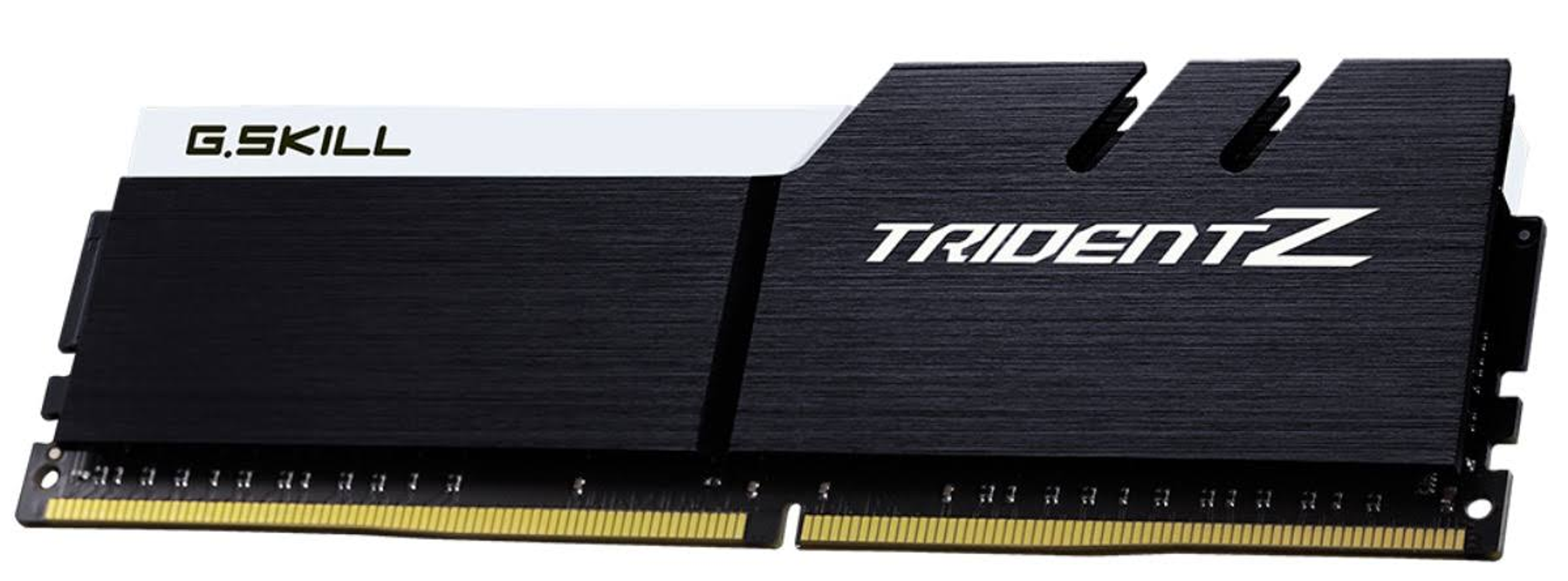 Czarno-biały moduł RAM. Napisano na nim G.Skill i Trident Z.