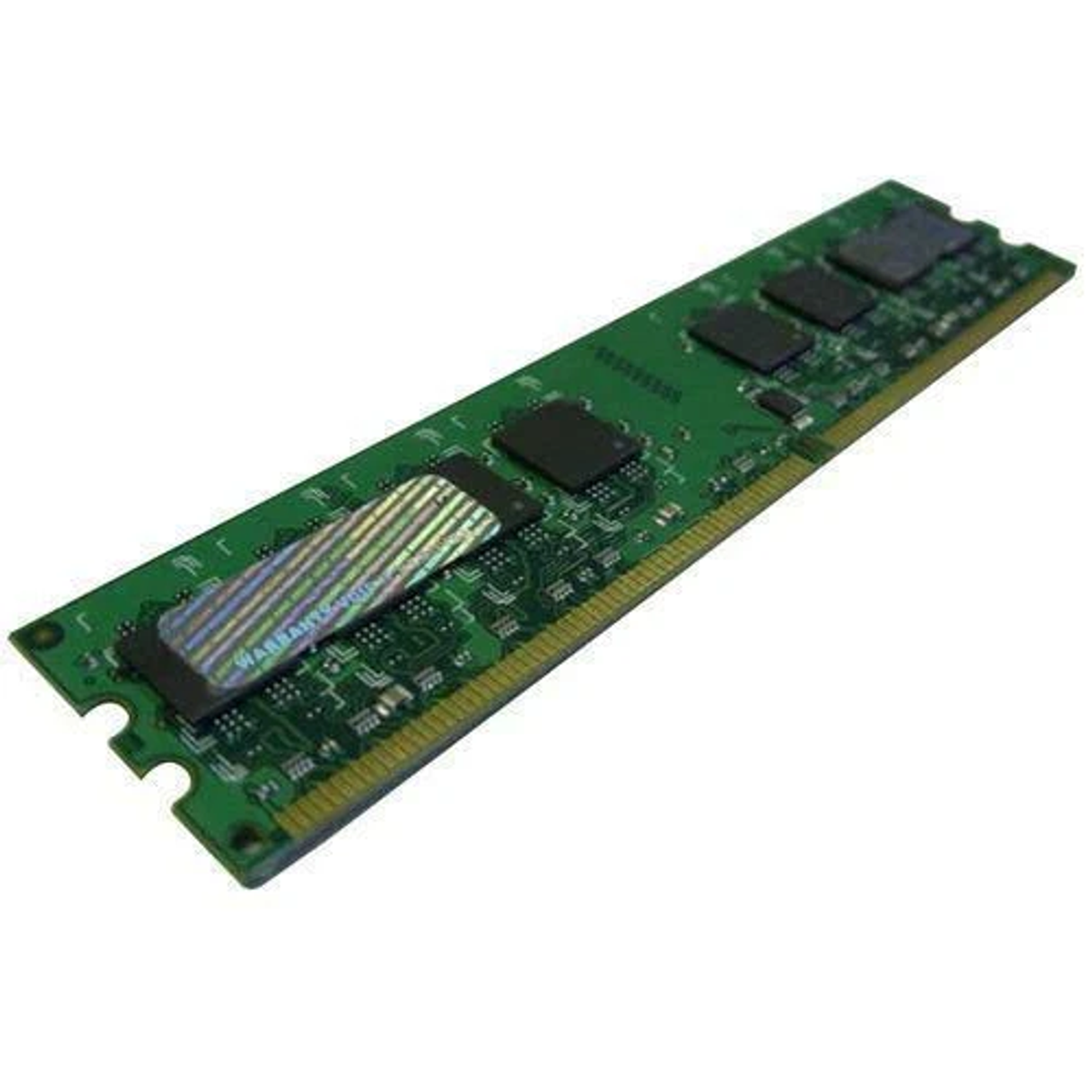 Stick RAM verde con chip e adesivo olografico.
