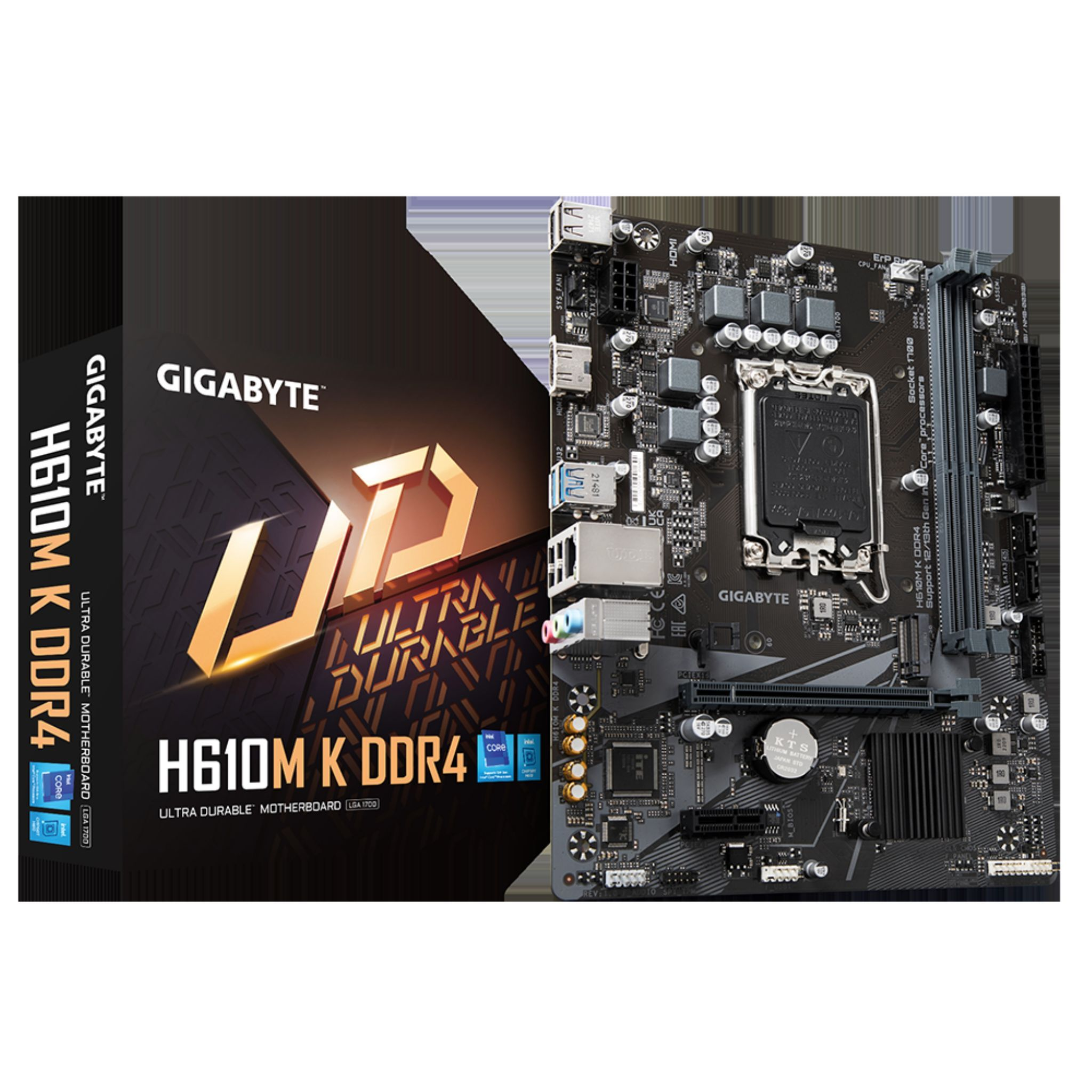 GIGABYTE H610M K DDR4 3200MHz PCI-E Gen4 M.2 USB 3.2 HDMI 1G LAN Intel H610 DDR4 mATX Anakart