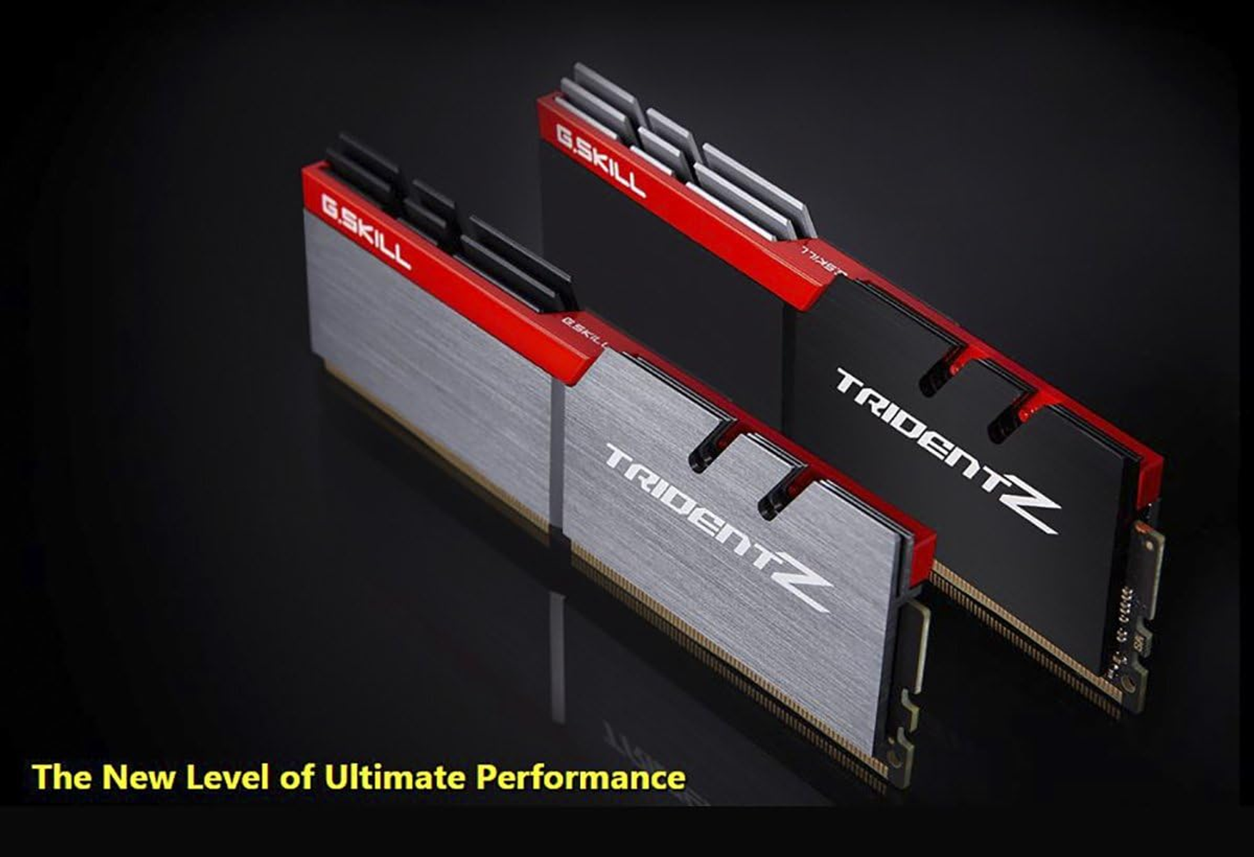 Twee G.Skill Trident Z RAM-sticks in zwart en zilver. De tekst zegt 'Trident Z'.