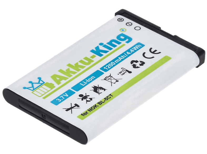 AKKU-KING Akku kompatibel 1200mAh Li-Ion BL-5CT Handy-Akku, mit 3.7 Volt, Nokia