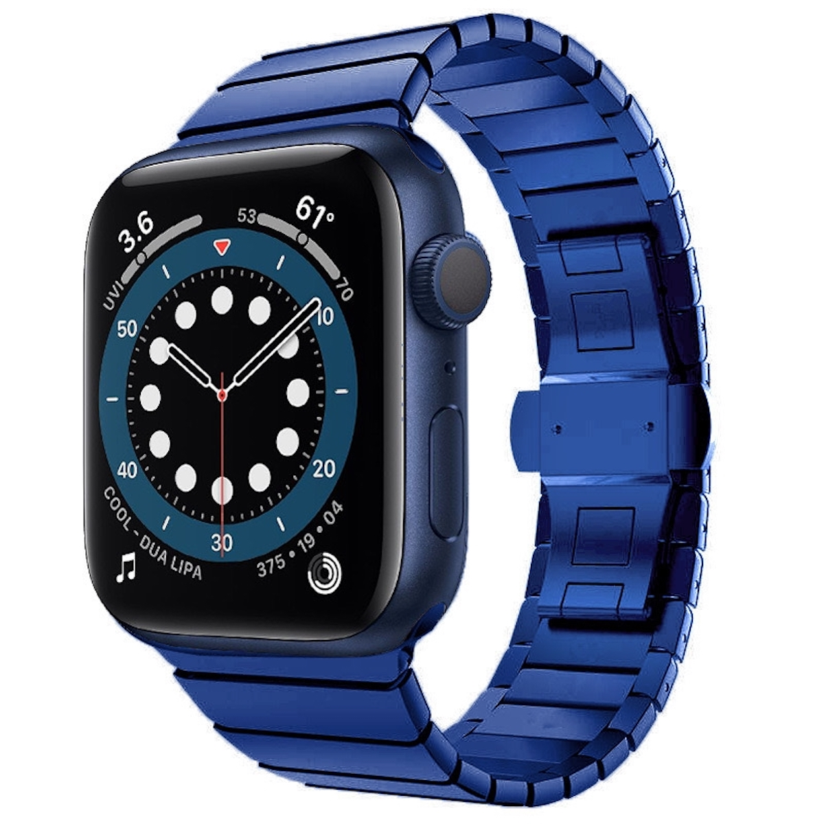 SE 44 Metall Stahl Ersatzarmband, / 4 Apple, WIGENTO Design 42mm, 9 / Band, 2 Blau Series 1 Watch 45 Ultra 8 6 3 7 + 1 2 5 49mm