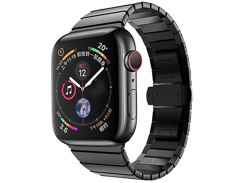 Apple, 6 9 41 8 Watch Design Schwarz 5 3 Stahl 1 Ersatzarmband, 40 WIGENTO 7 Metall 2 Series 4 SE / Band, / 38mm,