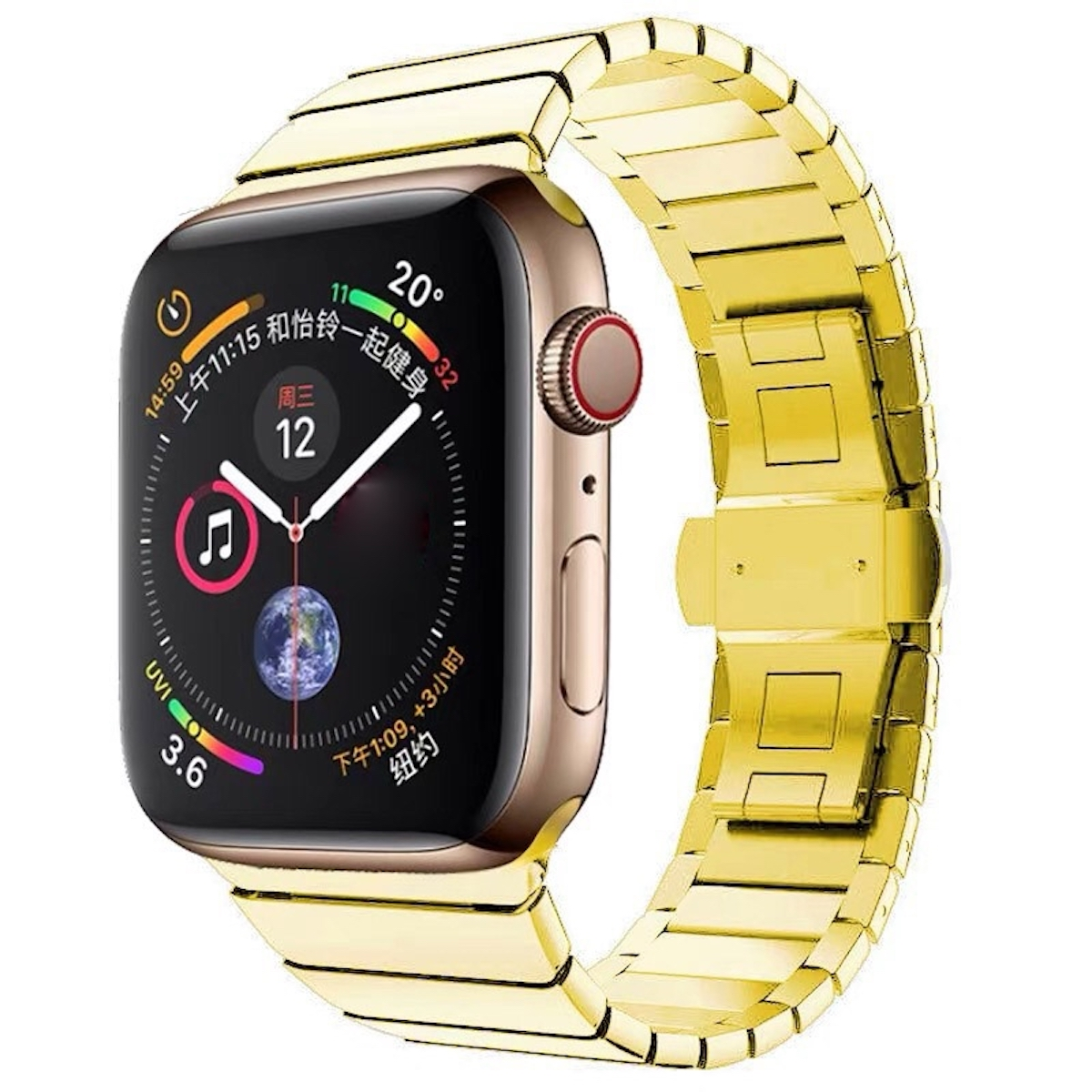2 2 8 7 4 / Metall 45 WIGENTO 1 Ultra Gold SE Apple, 44 5 6 Band, 3 9 Design Watch Ersatzarmband, Stahl 42mm, Series 1 / + 49mm