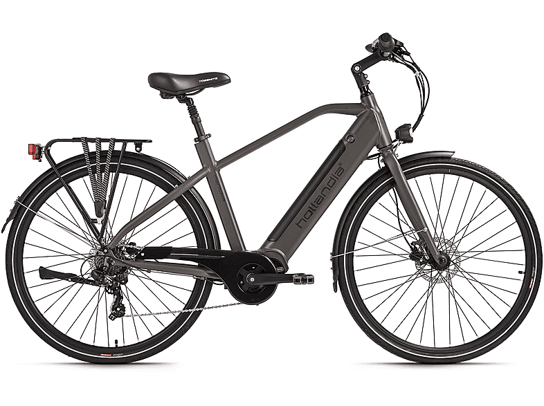 ADORE Mantova Citybike (Laufradgröße: 28 Zoll, Rahmenhöhe: 52 cm, Unisex-Rad, 374,4 Wh, Grau) | Unisex E-Bikes