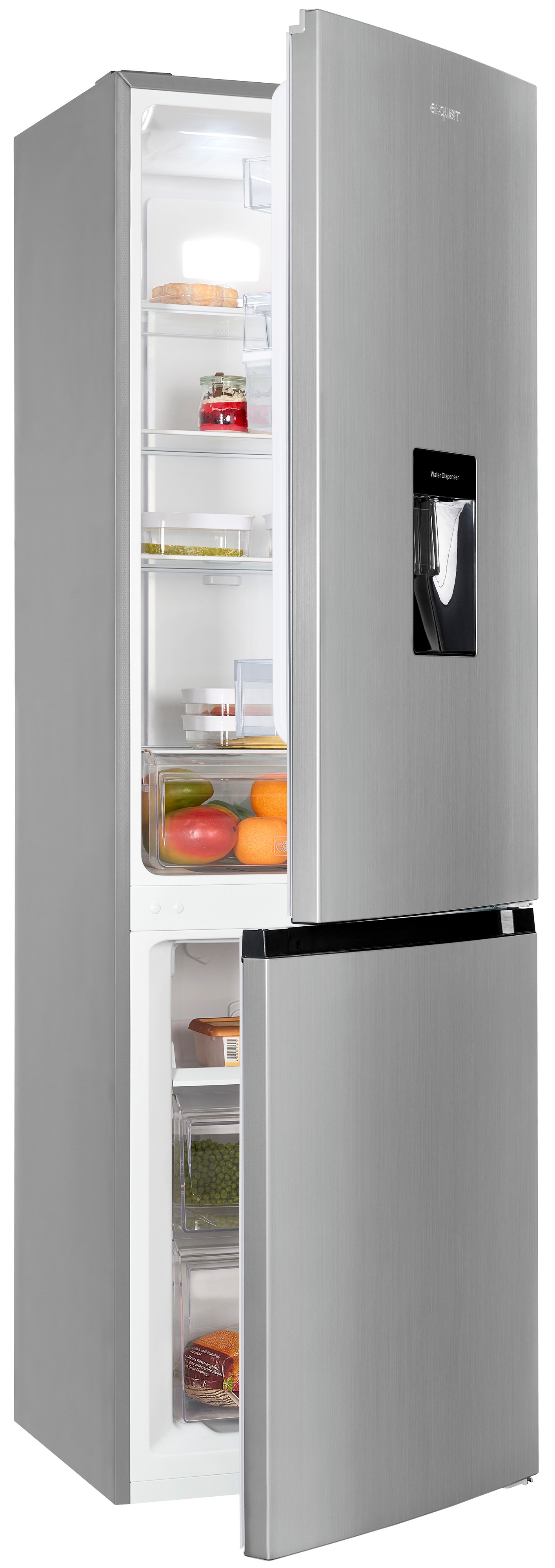 EXQUISIT KGC265-70-NF-WS-040C inoxlook Kühlgefrierkombination (C, 141,00 kWh, 1805 mm hoch, inoxlook)