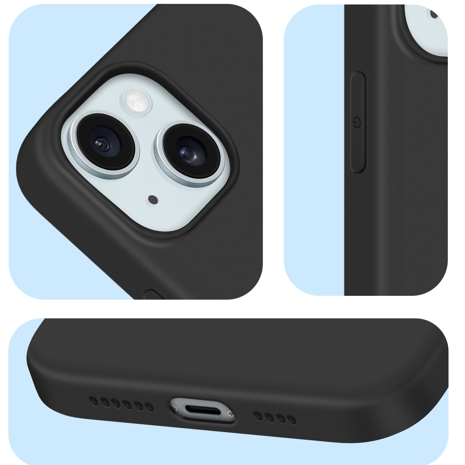 Case Backcover, Schwarz Apple, iPhone 15 Plus, AVIZAR Series, Classic