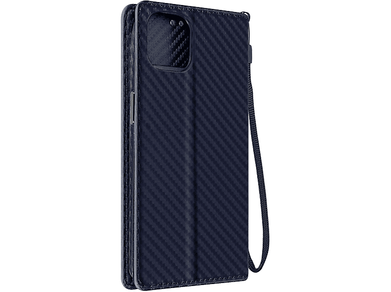 AVIZAR Carbon Series, Bookcover, Apple, iPhone 15 Plus, Dunkelblau