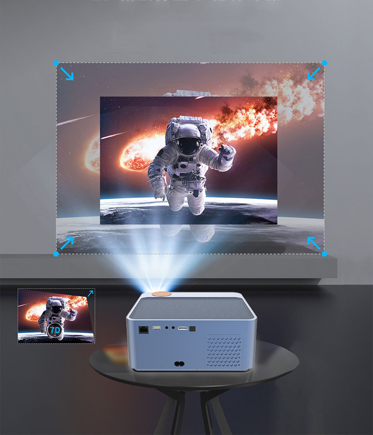BRIGHTAKE High-End HD Beamer(HDR für Perfekt & Projektor: 4K) Unterhaltung Meetings