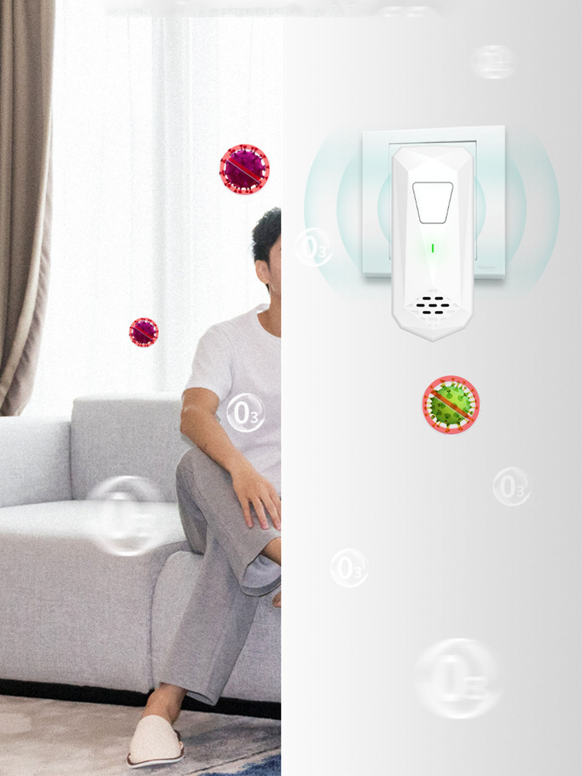 BRIGHTAKE Effizienter im fürs Luftreiniger weiß Home Gesundheit Fokus Luftreiniger – 3000W Watt) Office (60