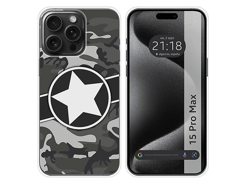 Funda móvil TUMUNDOSMARTPHONE IPhone 15 Pro Max (6.7), Compatible con