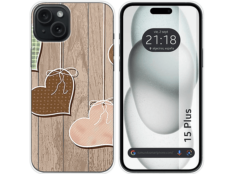 IPhone 15 Pro Max (6.7) Funda Gel Tpu Silicona dibujo Madera 02