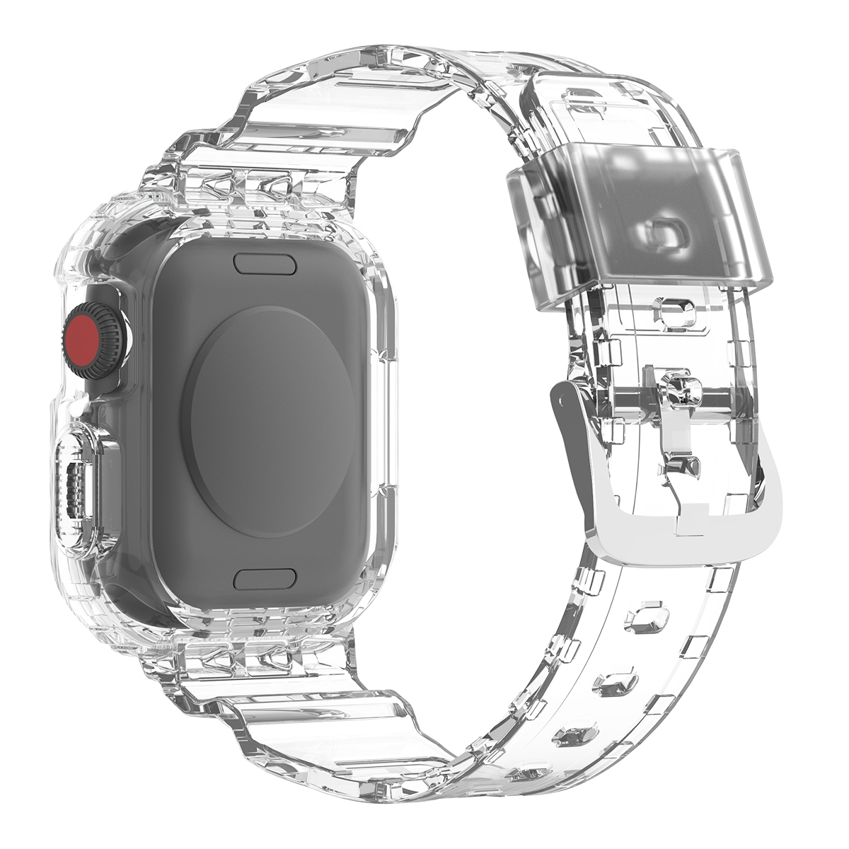 Design Ultra Silikon 1 Band, Apple, Ersatzarmband, Transparent + WIGENTO Watch 2 49mm, Kunststoff