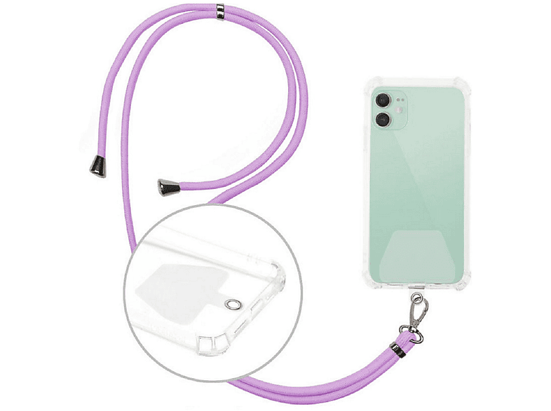 COFI Handyhalterung Handykette Schnur zum Handykette, Umhängen Violett kompatibel mit Smartphones Violett