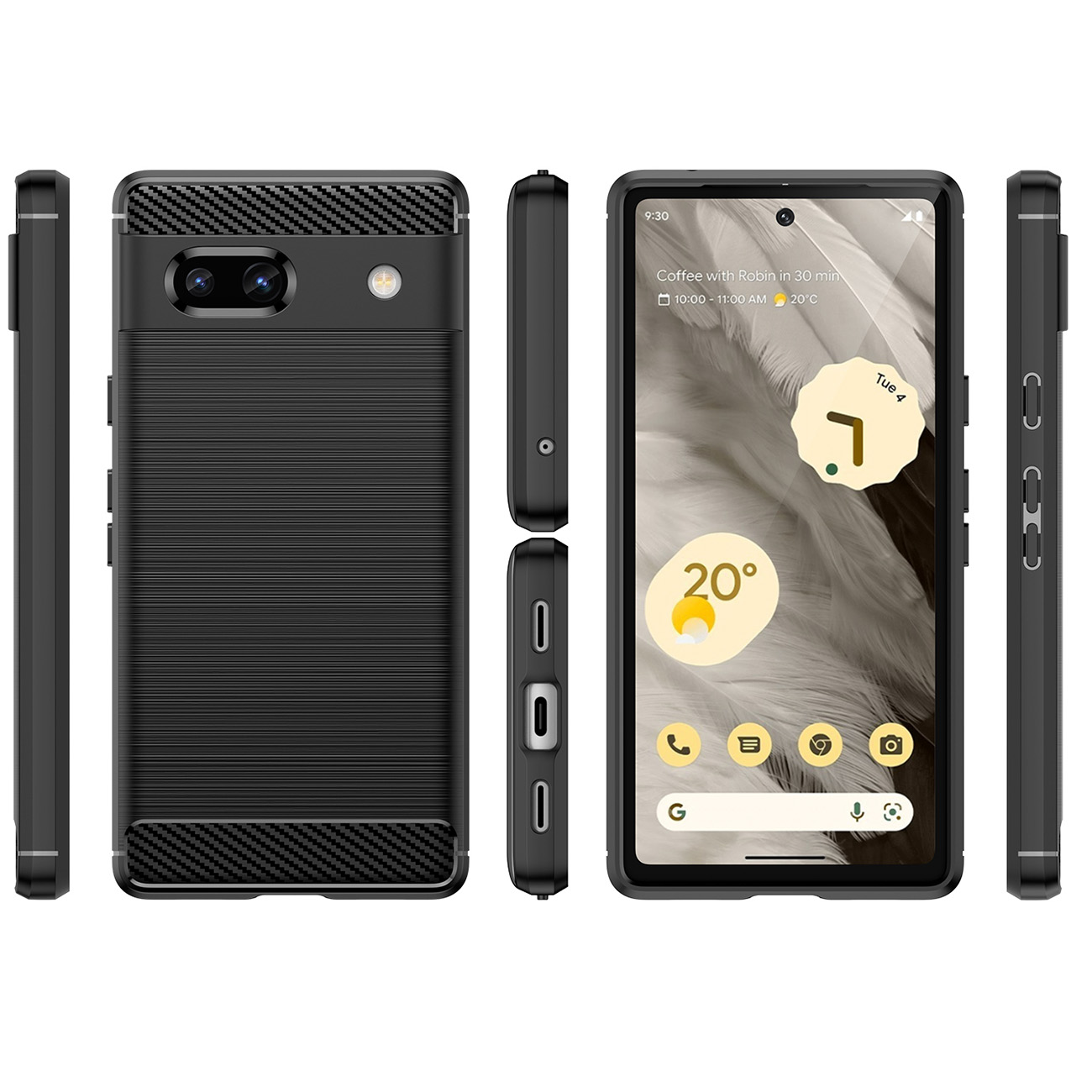 Silikon-Carbon-Hülle schwarz, COFI G42 G42, Moto kompatibel Schwarz Motorola Motorola, Case Carbon mit Backcover, Moto flexible
