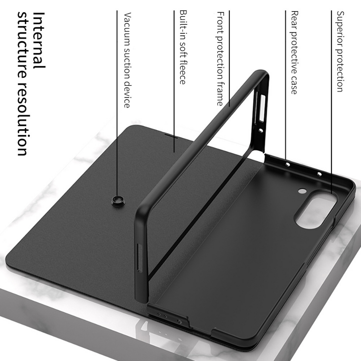 Hülle WIGENTO Z Galaxy Fold5 5G, Kreditkartenfach, Design mit Rot Backcover, Samsung, / Kunstleder Grau