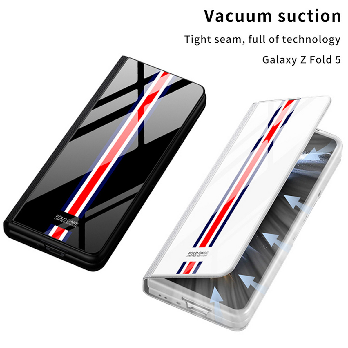 Kunstleder Z Rot 5G, Backcover, Galaxy WIGENTO Kreditkartenfach, / Samsung, Grau Design Fold5 mit Hülle