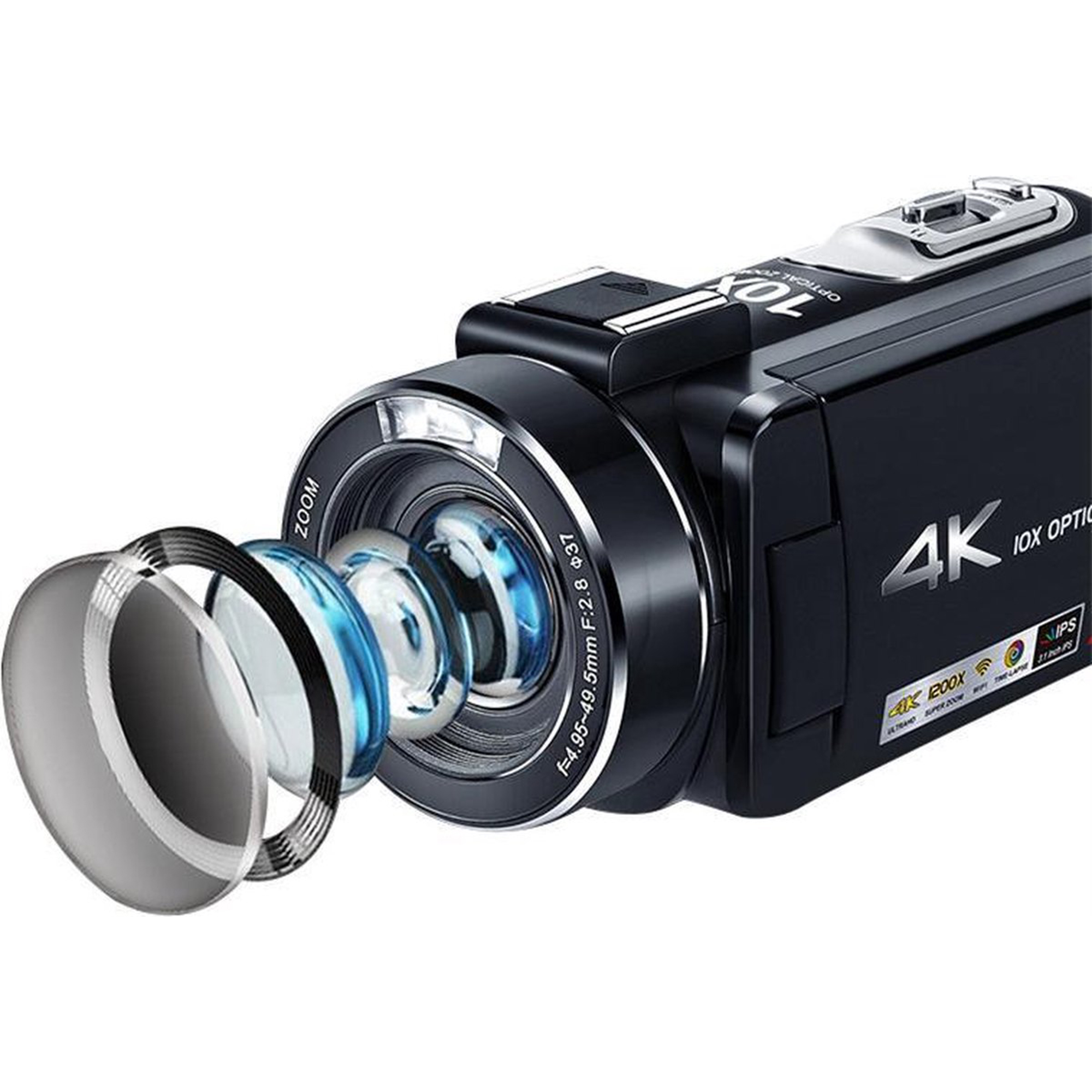 LIPA AD-C7 4K Zoom Camcorder Megapixel, 10xopt. camcorder 24