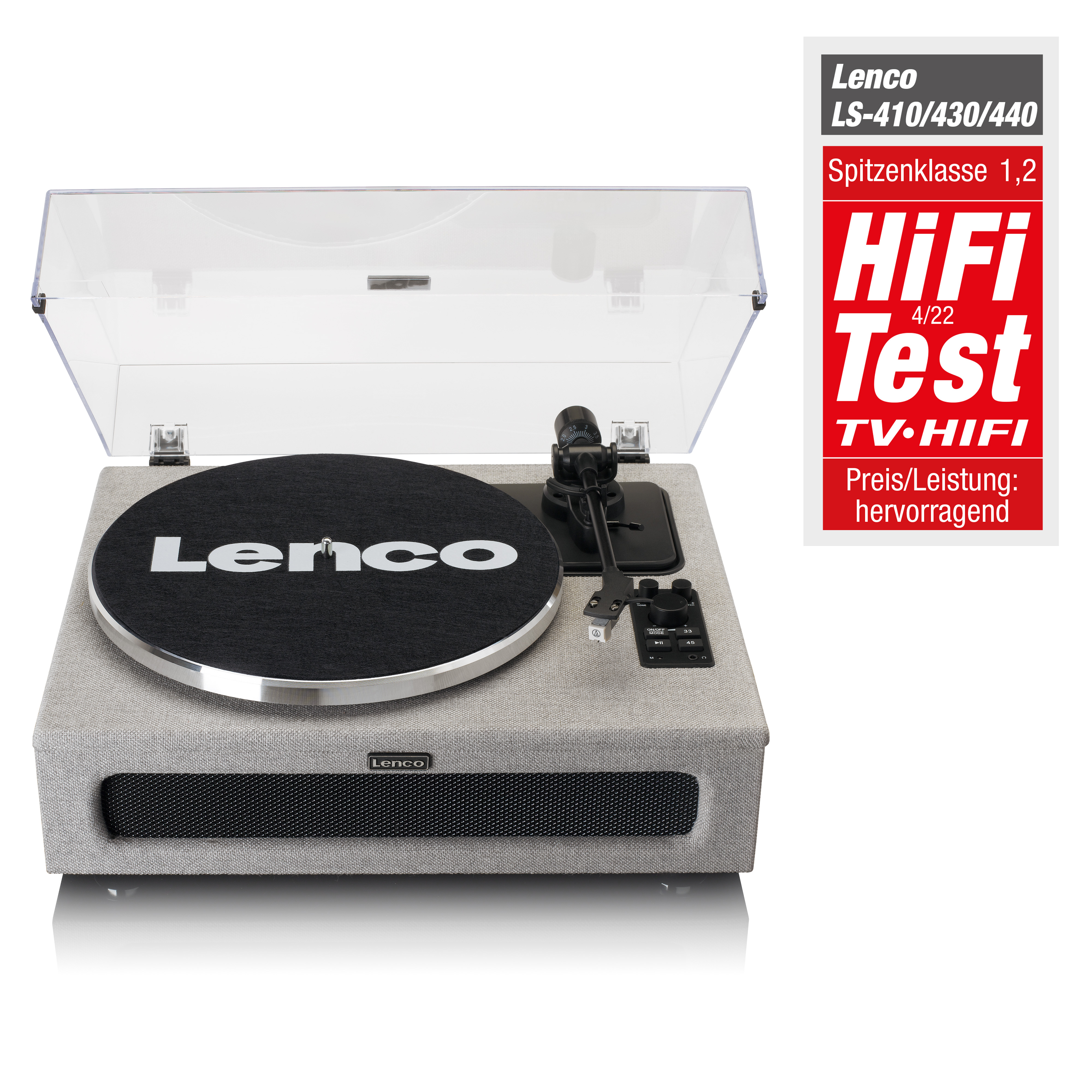 eingebaute - LENCO LS-440GY Plattenspieler - Grau 4 Lautsprecher