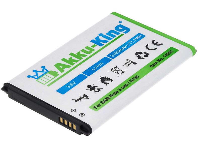 AKKU-KING Akku kompatibel mit 3100mAh 3.8 Handy-Akku, Li-Ion Volt, EB-BN750BBC Samsung